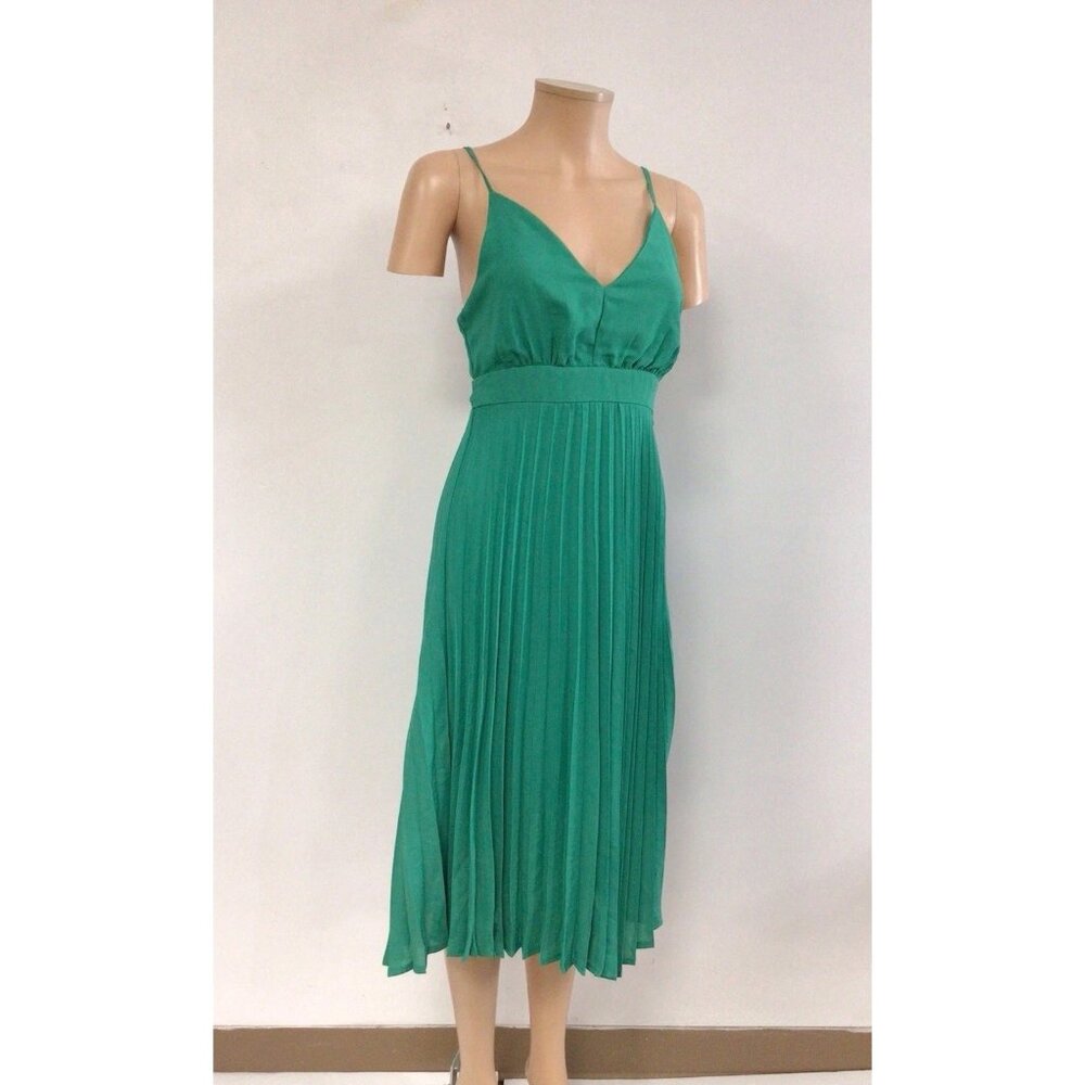 Jessica Simpson Green Slip Dress Pleated Womens Small New